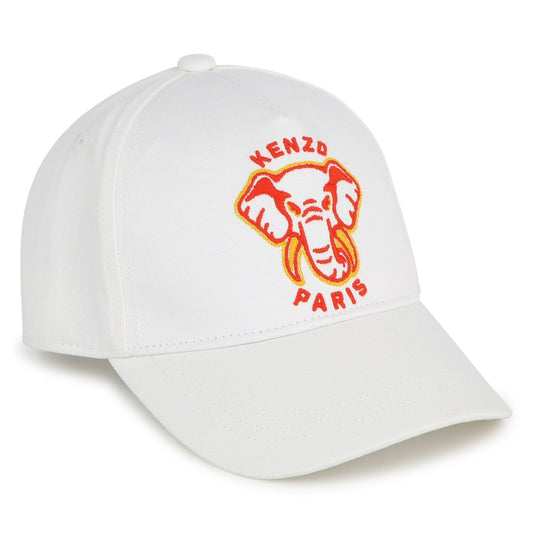 KENZO KIDS Ivory Elephant Logo Cap