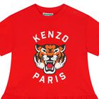 KENZO KIDS Younger Girls Red Tiger Logo Dress