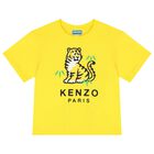 KENZO KIDS Girls Yellow Tiger Logo T-Shirt