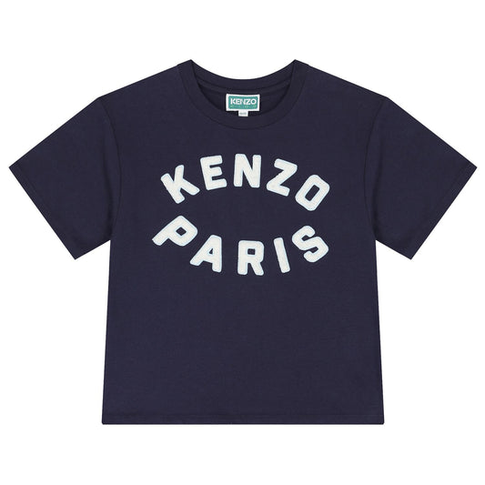 KENZO KIDS Boys Navy Blue Logo T-Shirt