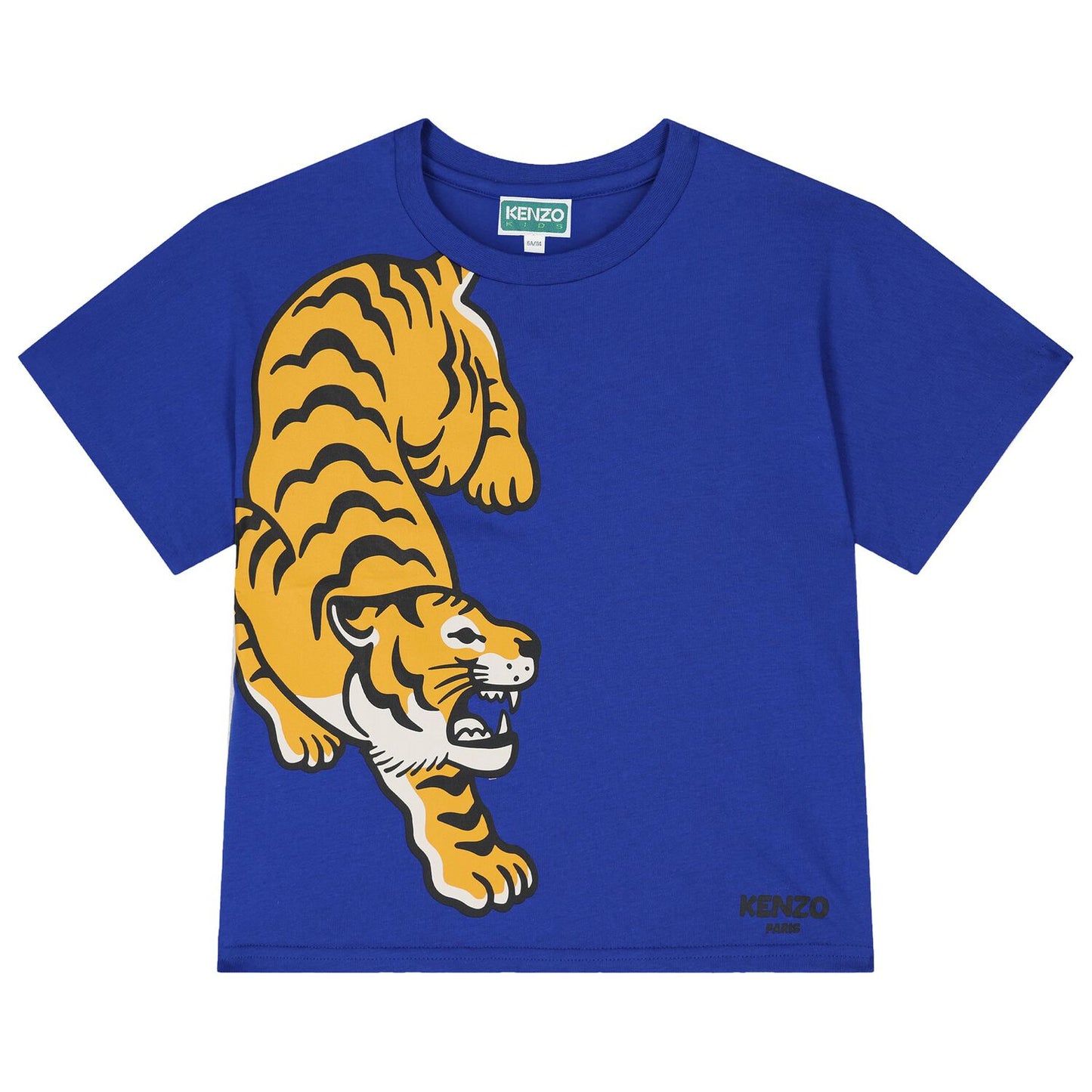 KENZO KIDS Boys Blue Tiger Logo T-Shirt