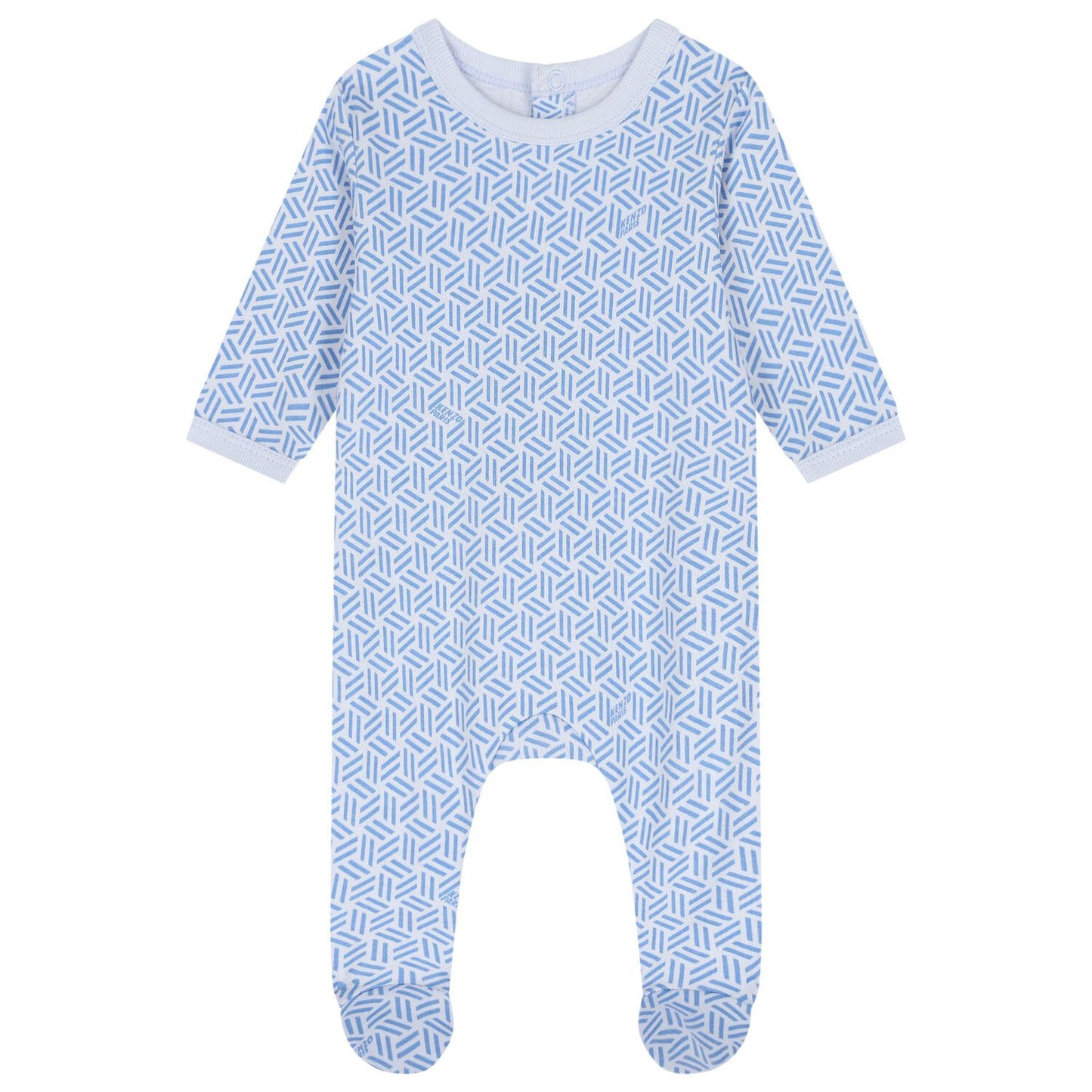 KENZO K61256/77A Baby Boys Baby Blue Logo Geometric Logo Babygrows ( 2-Pack )