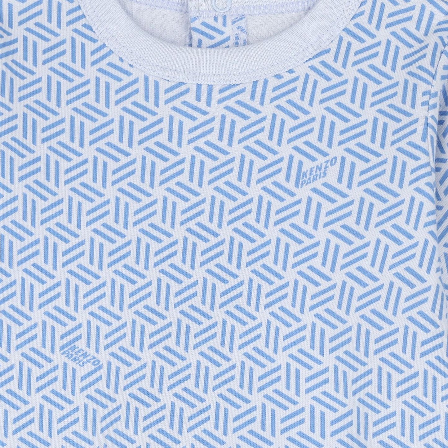 KENZO K61256/77A Baby Boys Baby Blue Logo Geometric Logo Babygrows ( 2-Pack )
