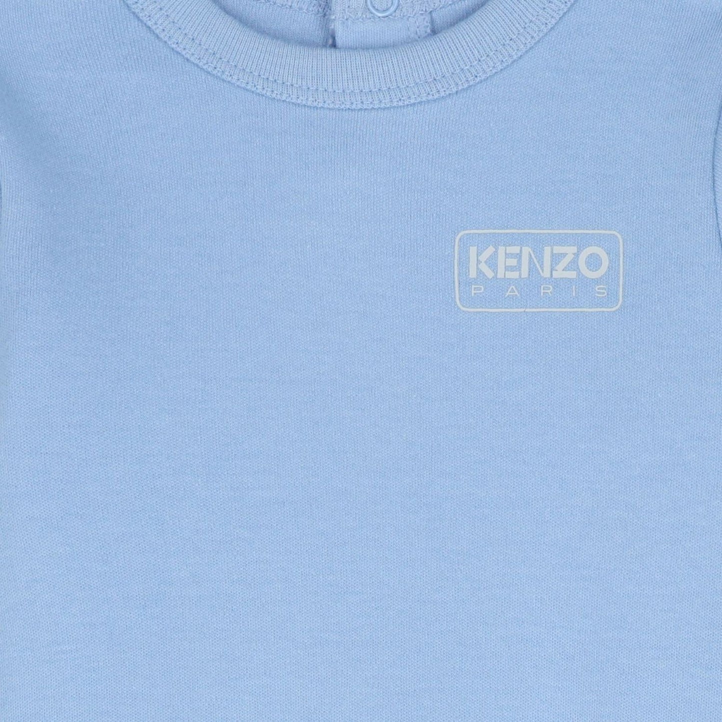 KENZO K61256/77A Baby Boys Baby Blue Logo Geometric Logo Babygrows ( 2-Pack )