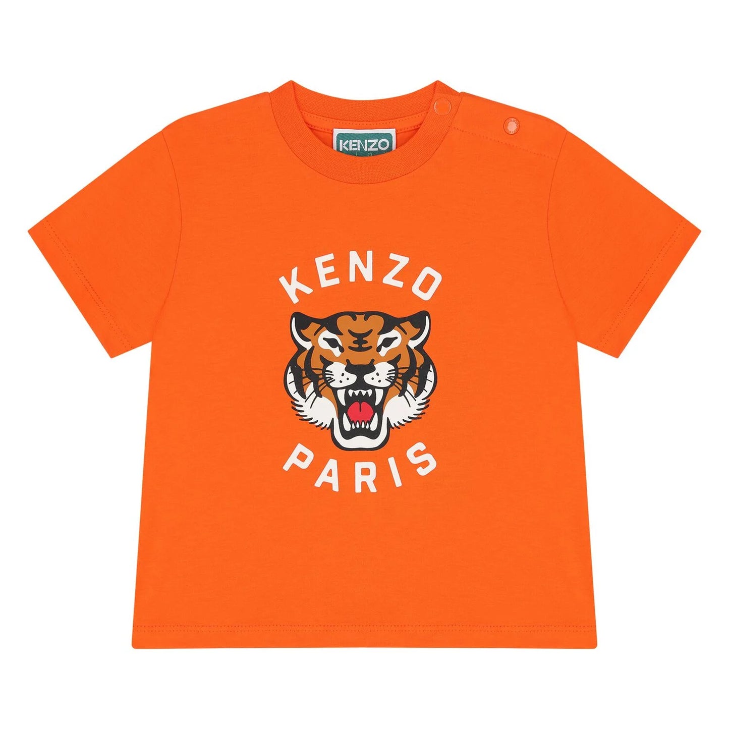 KENZO K61300/42F KIDS Younger Orange Tiger Logo T-Shirt