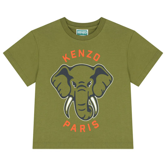 KENZO K61446/64T KIDS Boys Green Elephant Logo T-Shirt