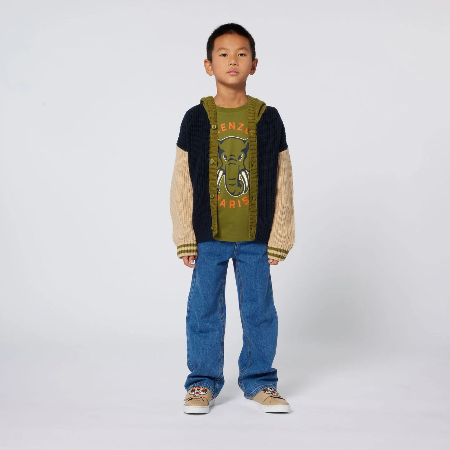 KENZO K61446/64T KIDS Boys Green Elephant Logo T-Shirt