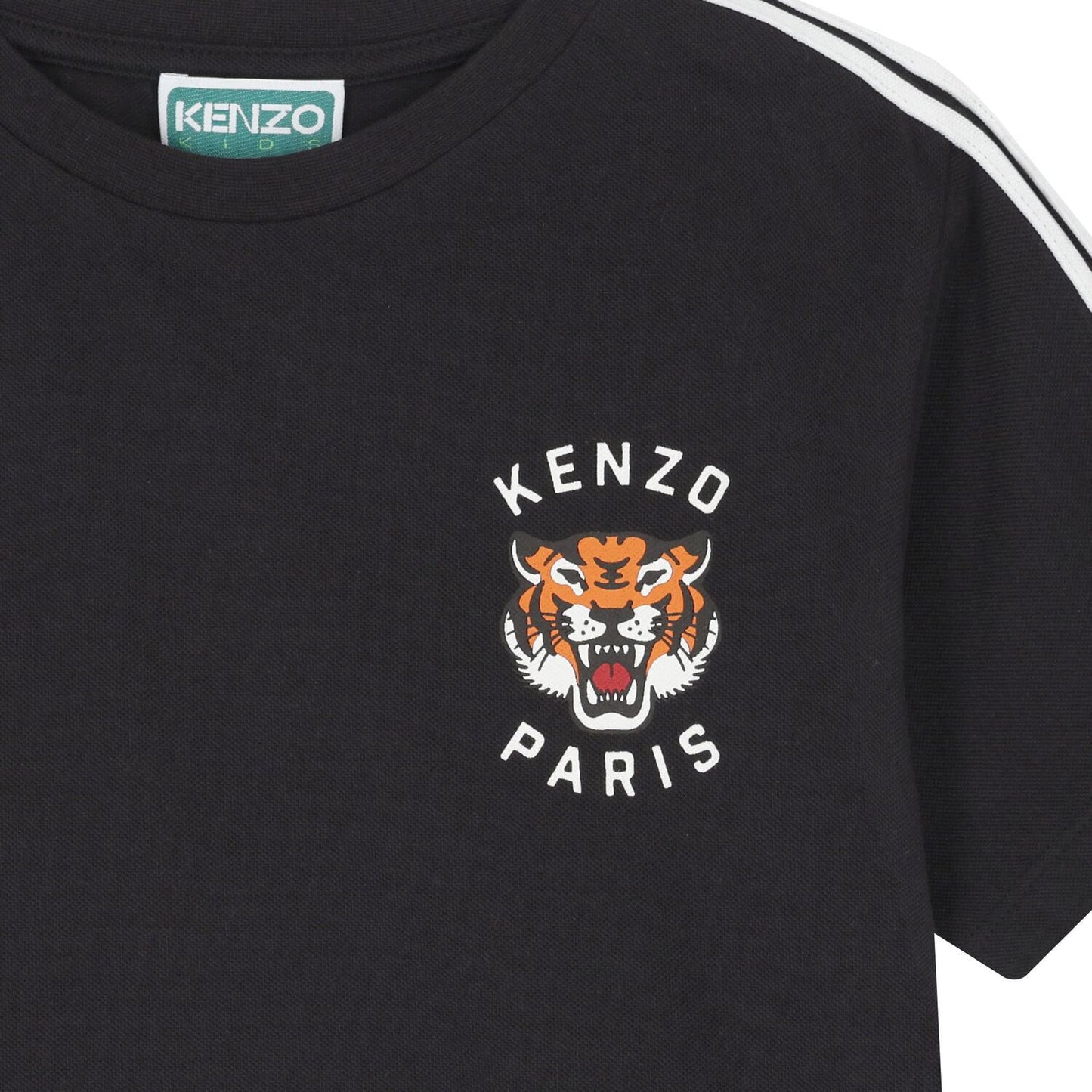 KENZO K61486/095 KIDS Black Tiger Logo T-Shirt