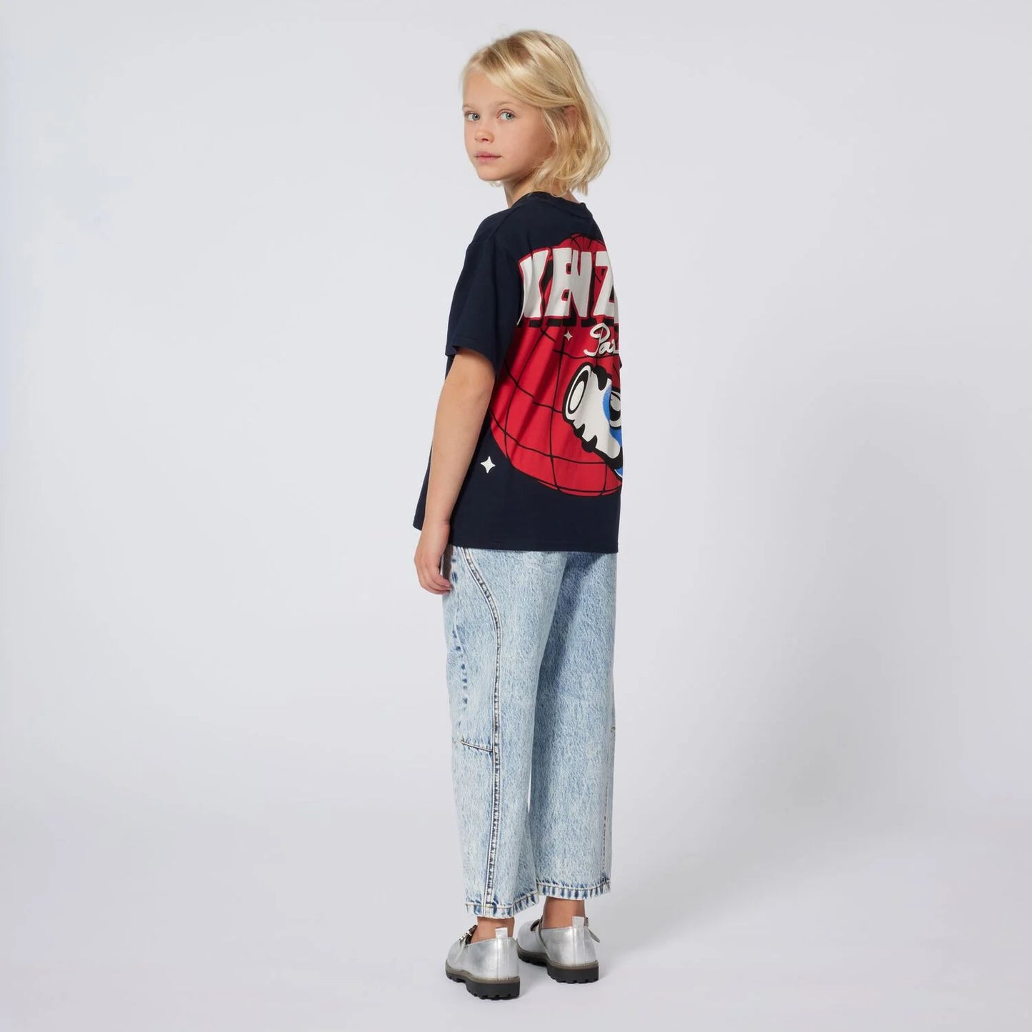 KENZO K61492/845 KIDS Navy Blue Logo T-Shirt