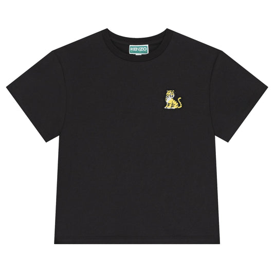 KENZO K61506/095 KIDS Black Tiger Logo T-Shirt