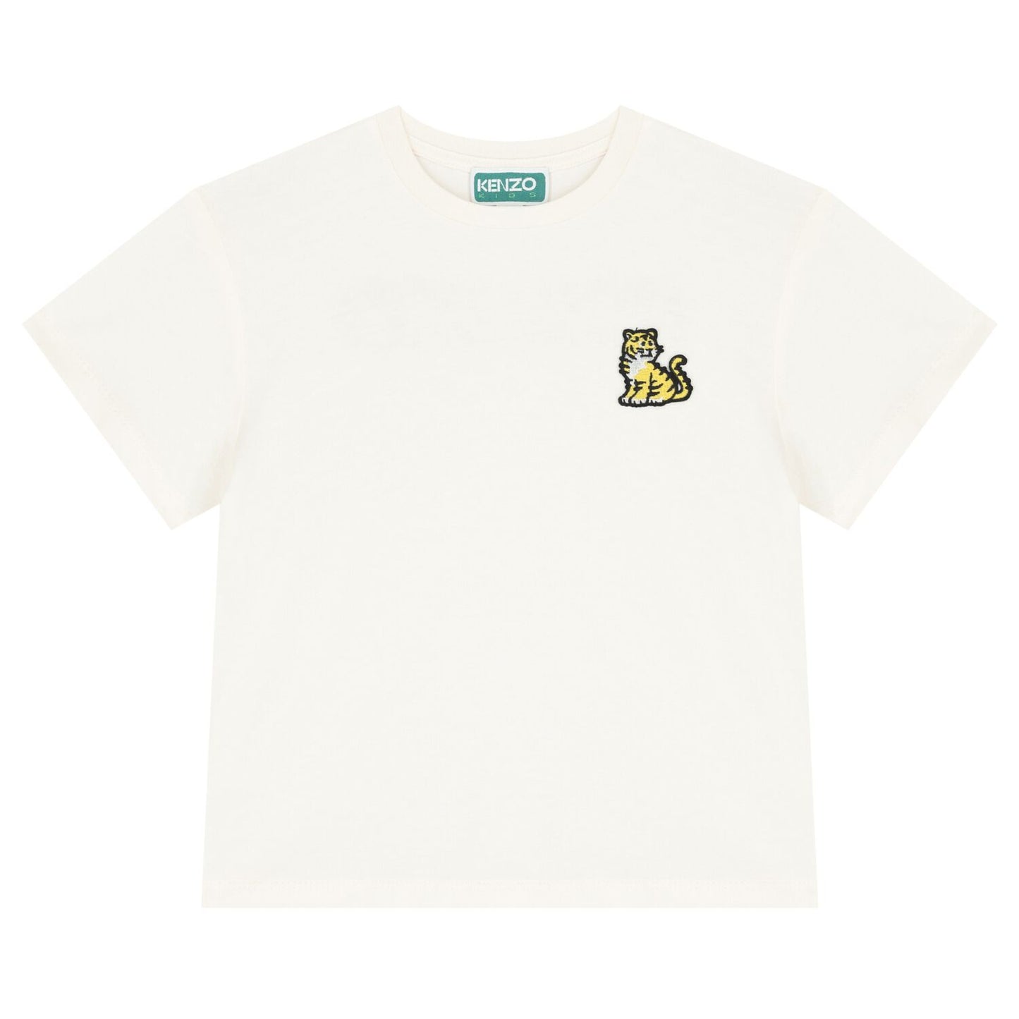 KENZO K61506/117 KIDS Ivory Tiger Logo T-Shirt