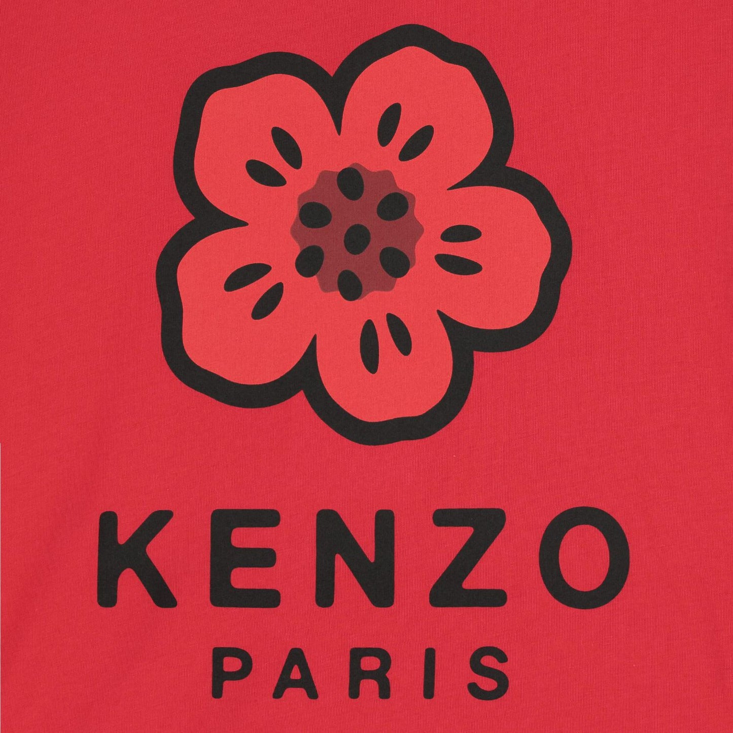 KENZO K61507/968 KIDS Red Logo Flowers T-Shirt