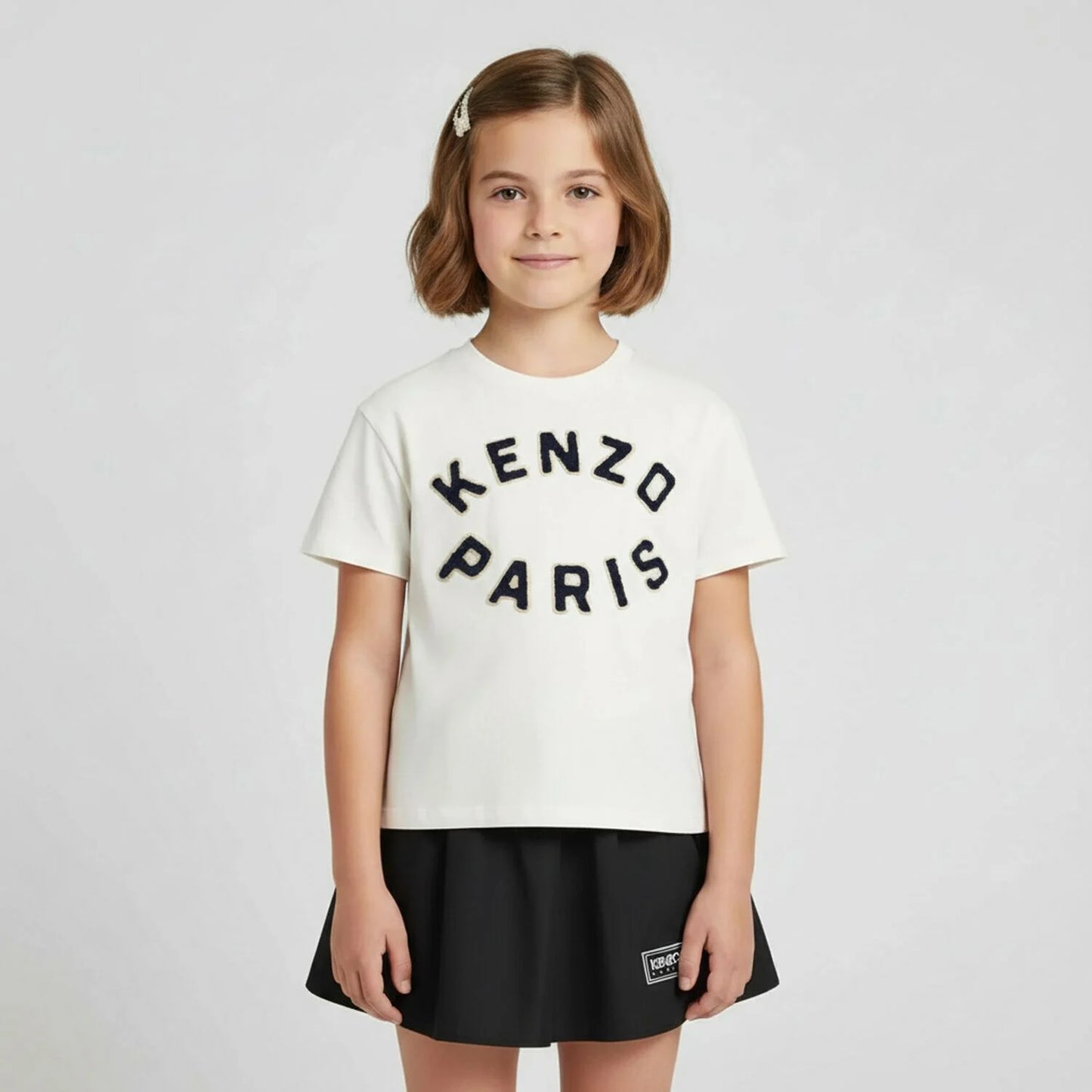 KENZO K61508/117 KIDS Ivory Logo T-Shirt