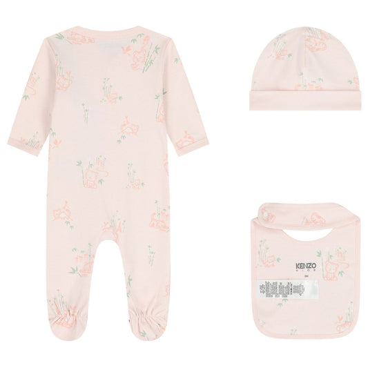 KENZO KIDS Baby Girls Pink Tiger Babygrow Gift Set