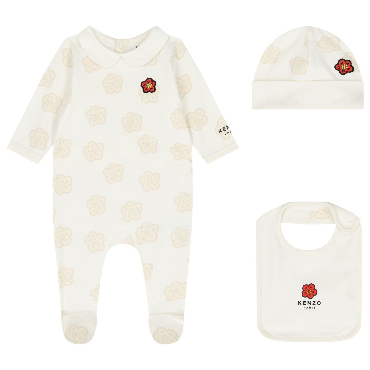 KENZO KIDS Ivory Bokeh Flower Babygrow Gift Set