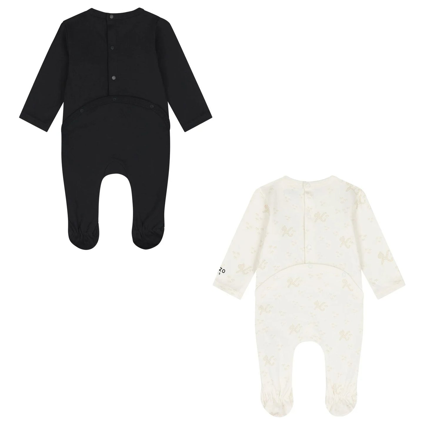 KENZO KIDS Black & Ivory Tiger Babygrows ( 2 Pack )