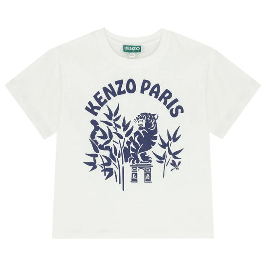 KENZO KIDS White Tiger Logo T-Shirt