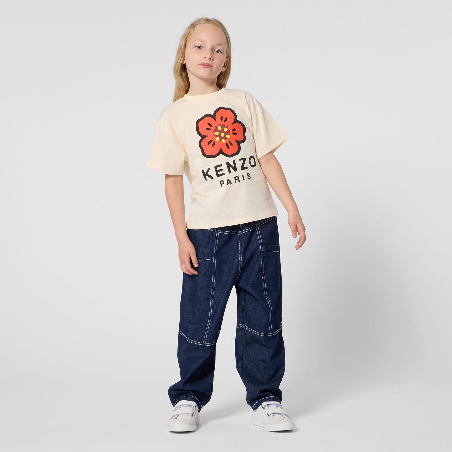 KENZO KIDS Girls Ivory Boke Flower T-Shirt