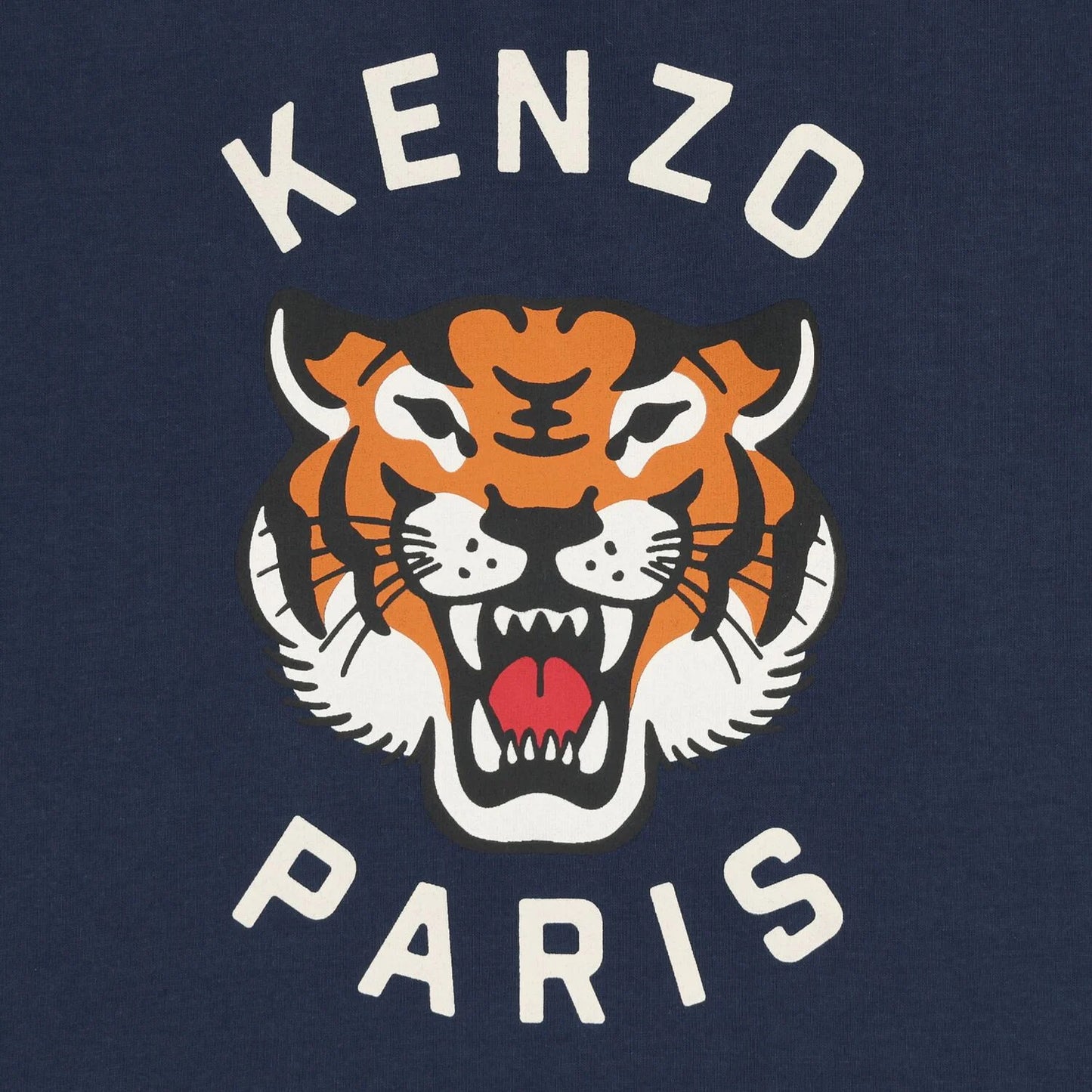 KENZO KIDS Younger Navy Blue Tiger Logo T-Shirt