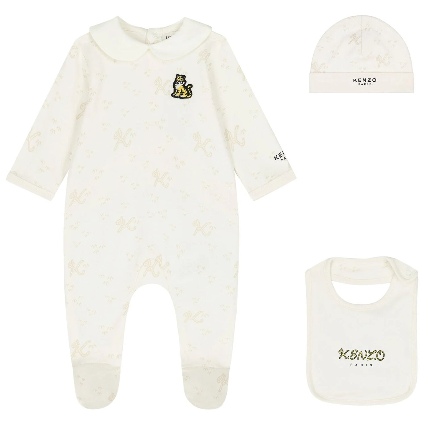 KENZO KIDS Ivory Tiger Logo Babygrow Gift Set