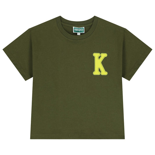 KENZO KIDS Boys Green Logo T-Shirt