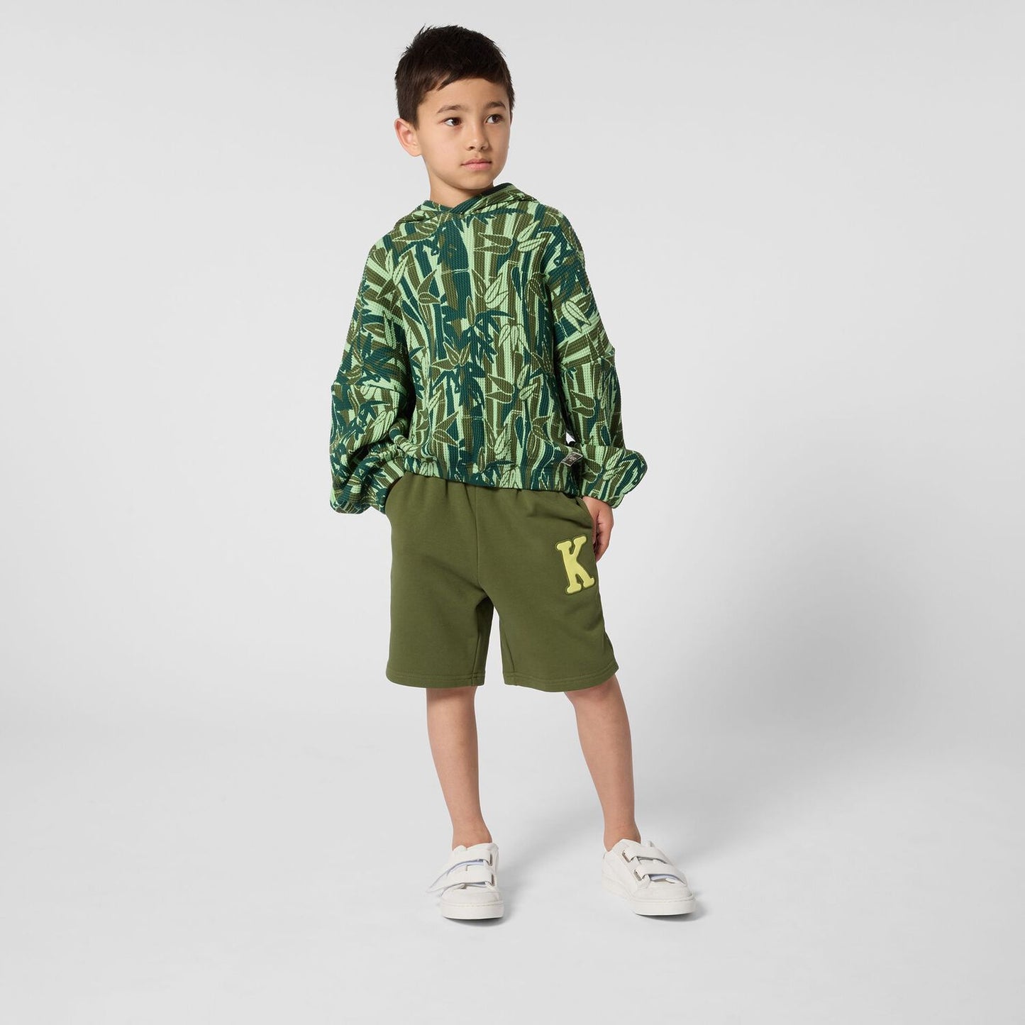 KENZO KIDS Boys Green Logo Shorts
