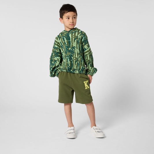 KENZO KIDS Boys Green Logo Shorts