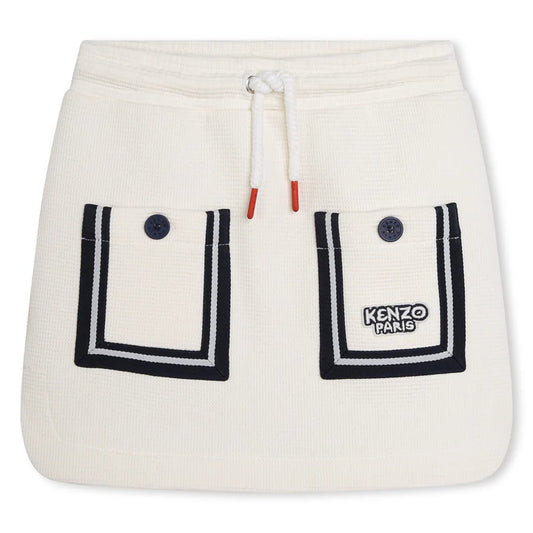 KENZO KIDS Girls Ivory Cotton Skirt