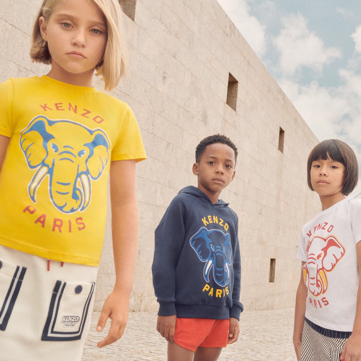 KENZO KIDS Girls Ivory Cotton Skirt