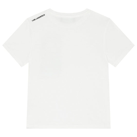 KARL LAGERFELD Boys White Logo T-Shirt
