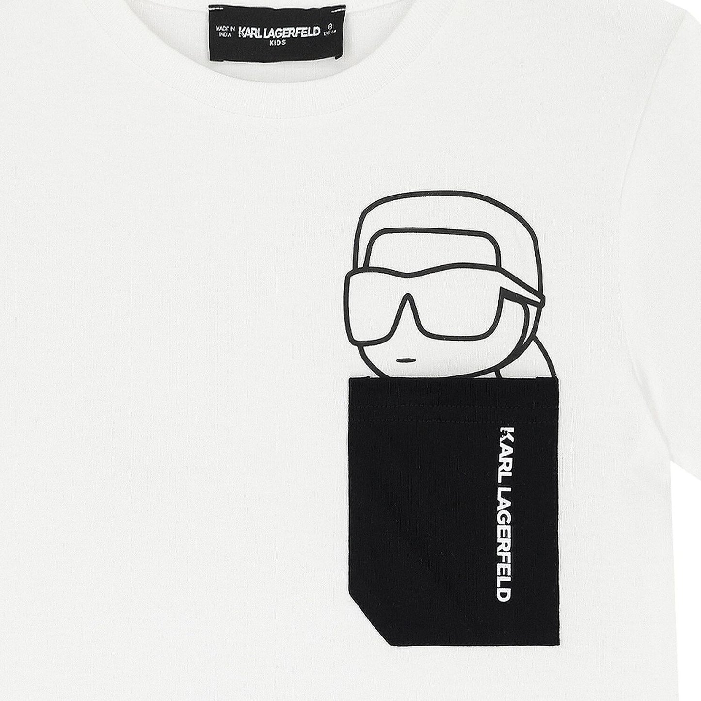 KARL LAGERFELD Boys White Logo T-Shirt