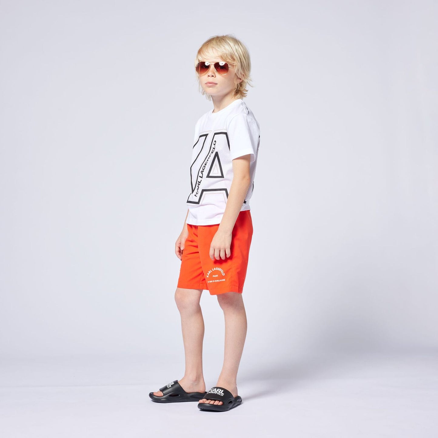 KARL LAGERFELD Boys White Logo T-Shirt