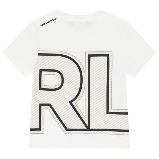 KARL LAGERFELD Boys White Logo T-Shirt