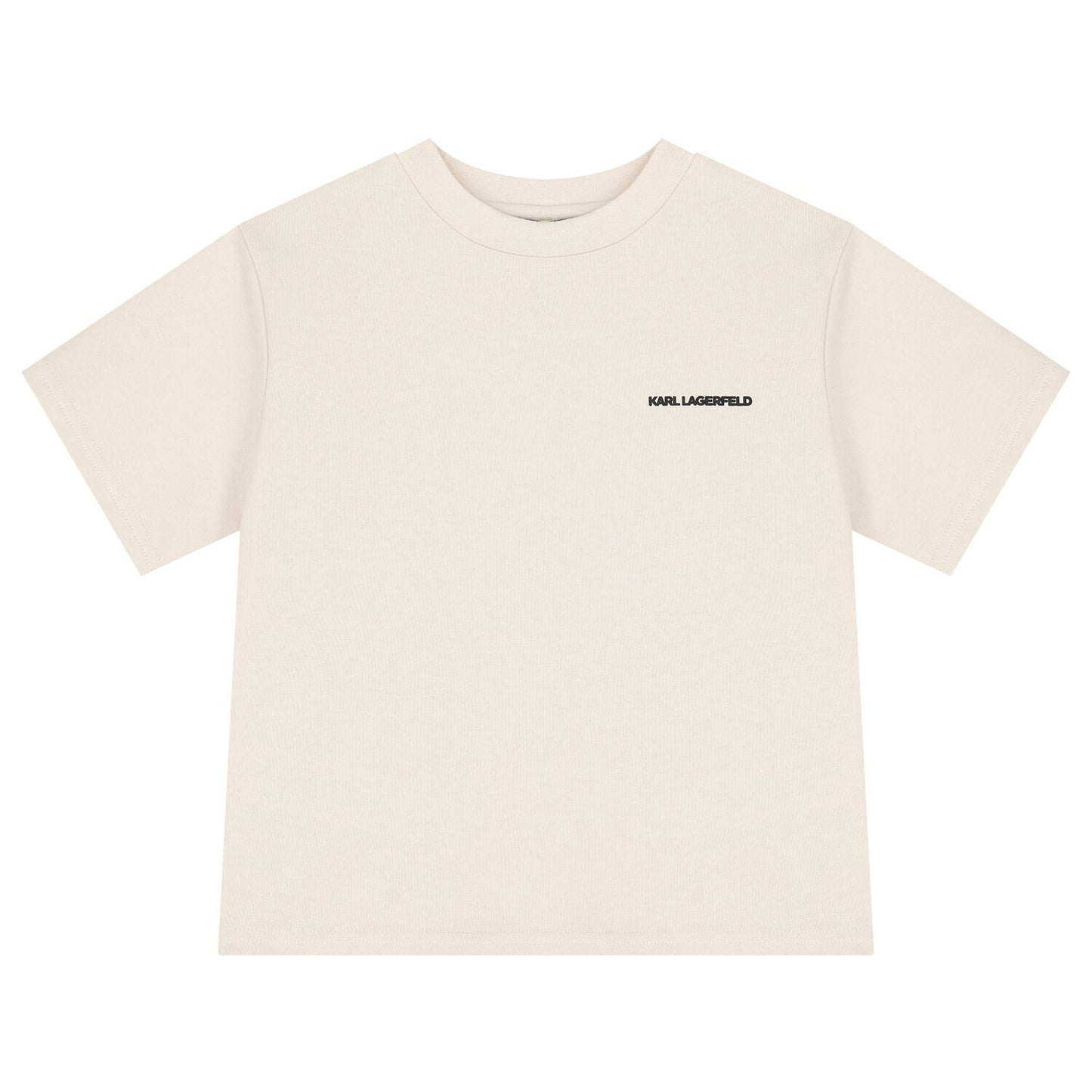 KARL LAGERFELD Boys Beige Logo T-Shirt