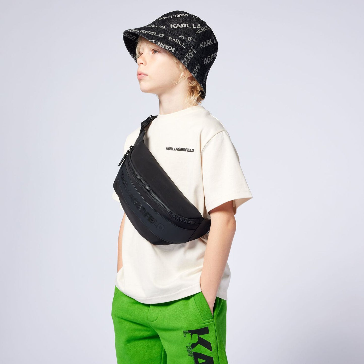 KARL LAGERFELD Boys Beige Logo T-Shirt