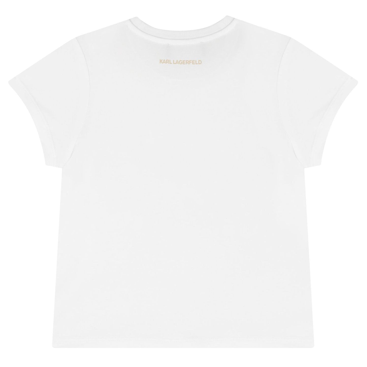 KARL LAGERFELD Girls White & Gold Logo T-Shirt