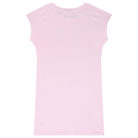 KARL LAGERFELD Girls Pink Ikonik Logo Dress