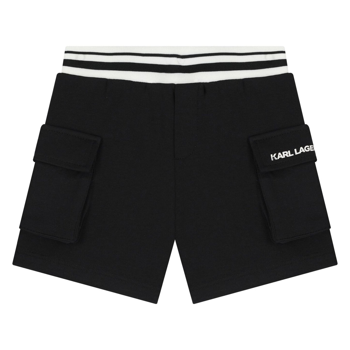 KARL LAGERFELD Boys White & Black Ikonik Shorts Set