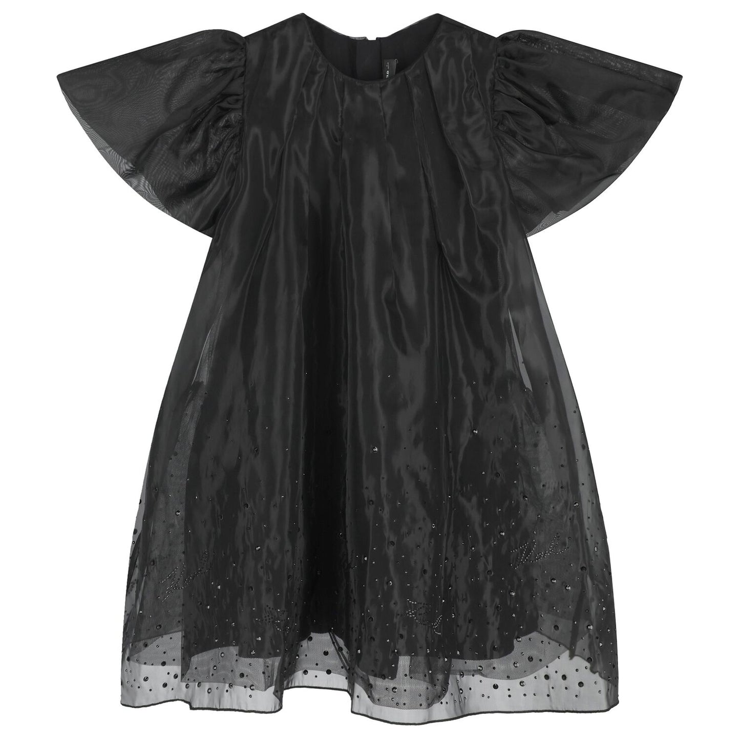 KARL LAGERFELD Z30624/09B Kids Girls Black Embellished Organza Dress