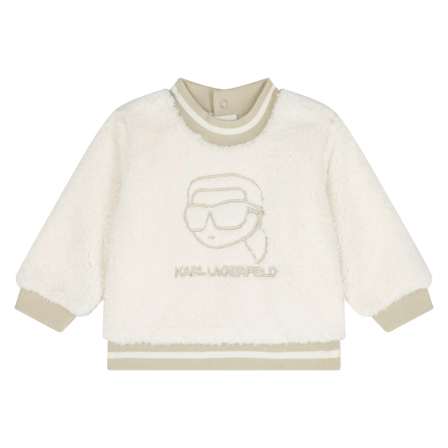 KARL LAGERFELD Z30672/N52 Younger Boys Ivory & Beige Ikonik Karl Tracksuit
