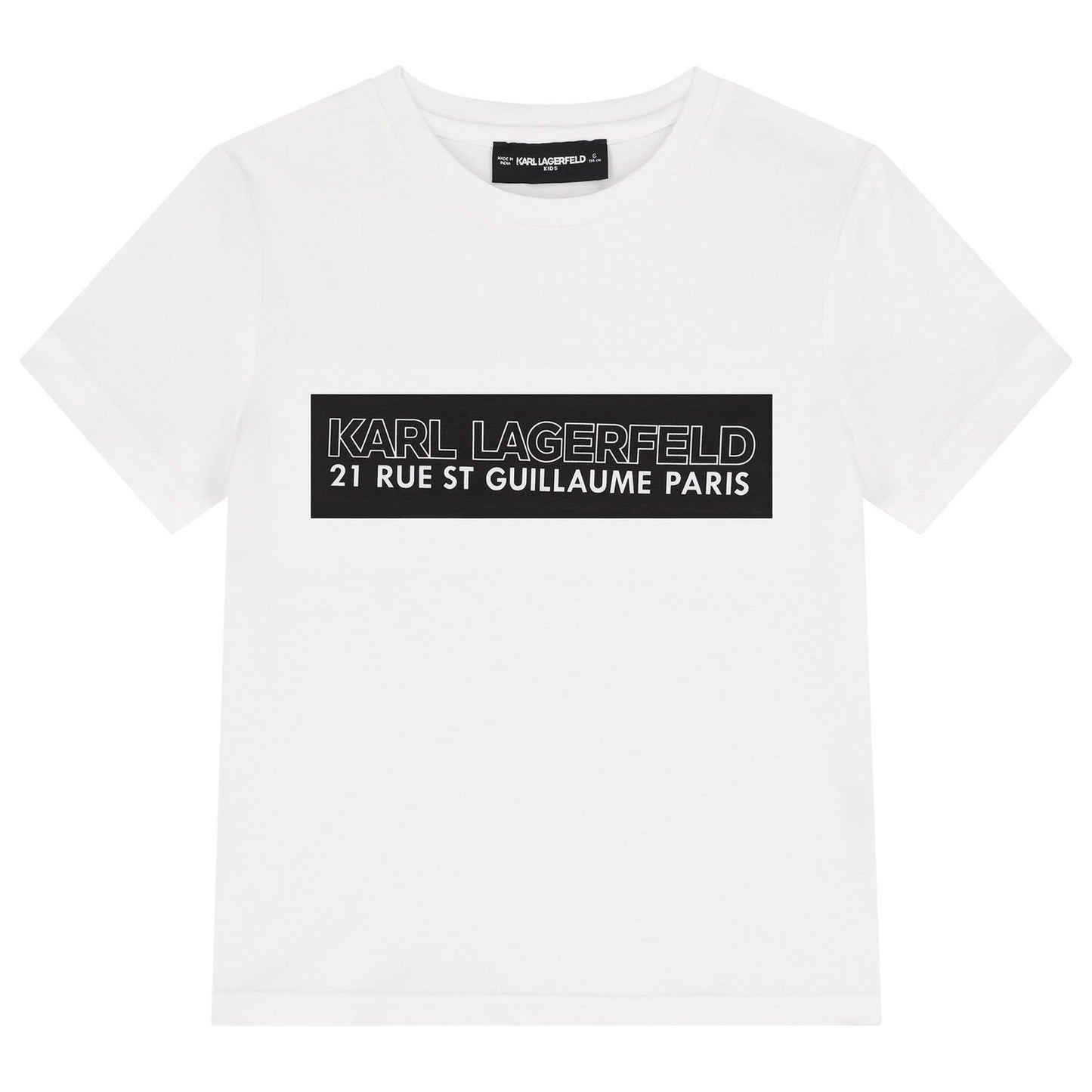 KARL LAGERFELD Z30954/10P Boys White Logo T-Shirt