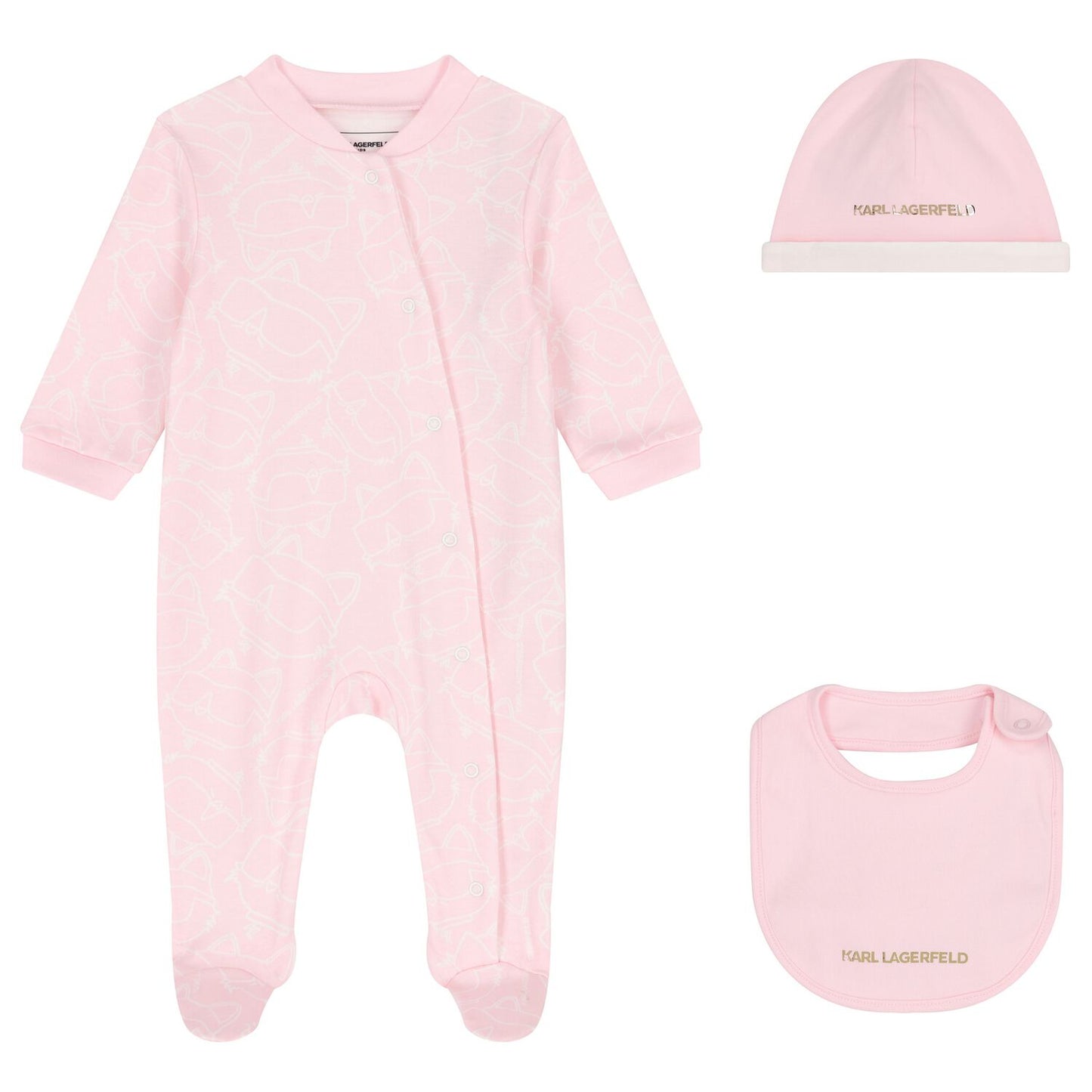 KARL LAGERFELD Z30968/N74 Baby Girls Pink Logo Babygrow Gift Set