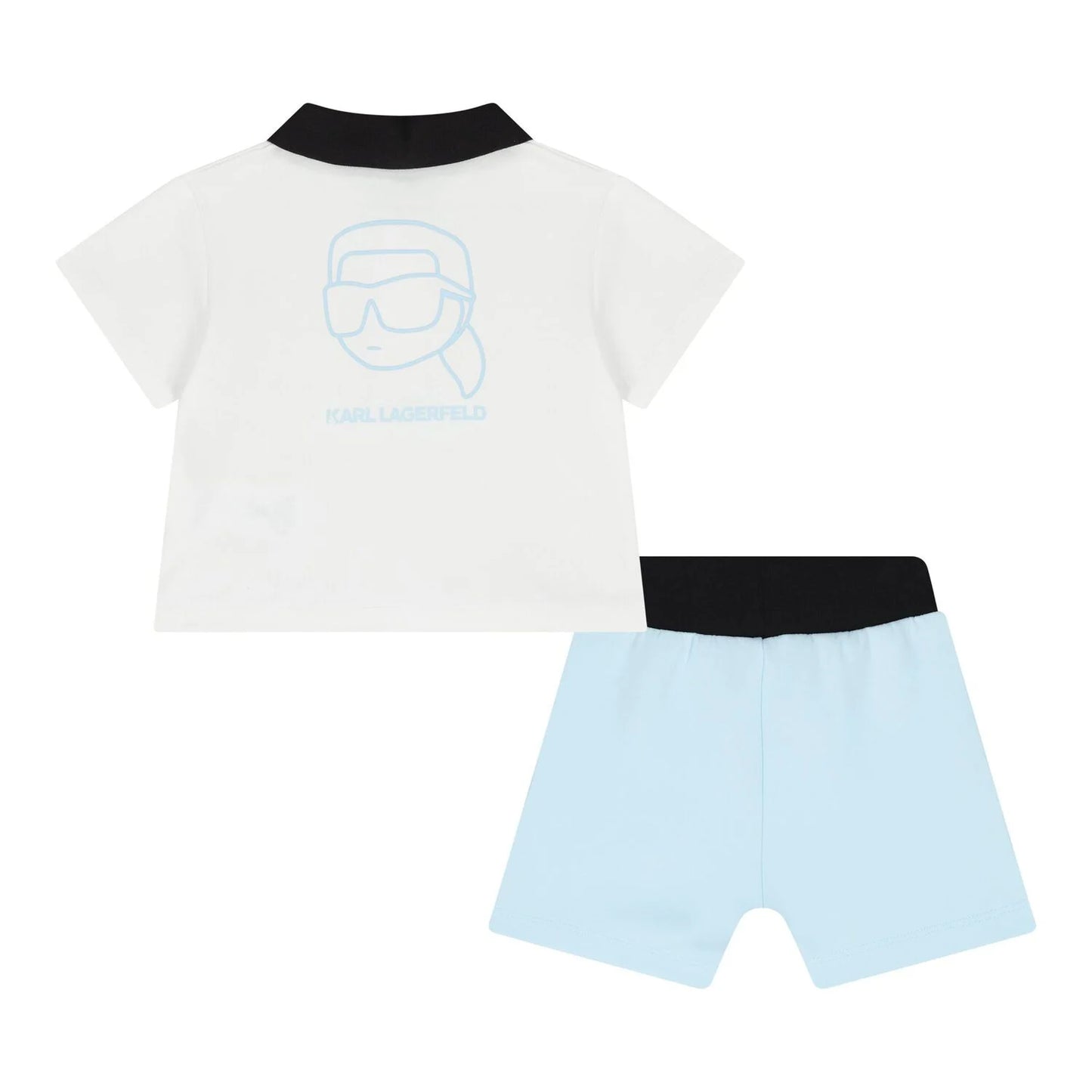 KARL LAGERFELD Baby Boys White & Blue Ikonik Shorts Set