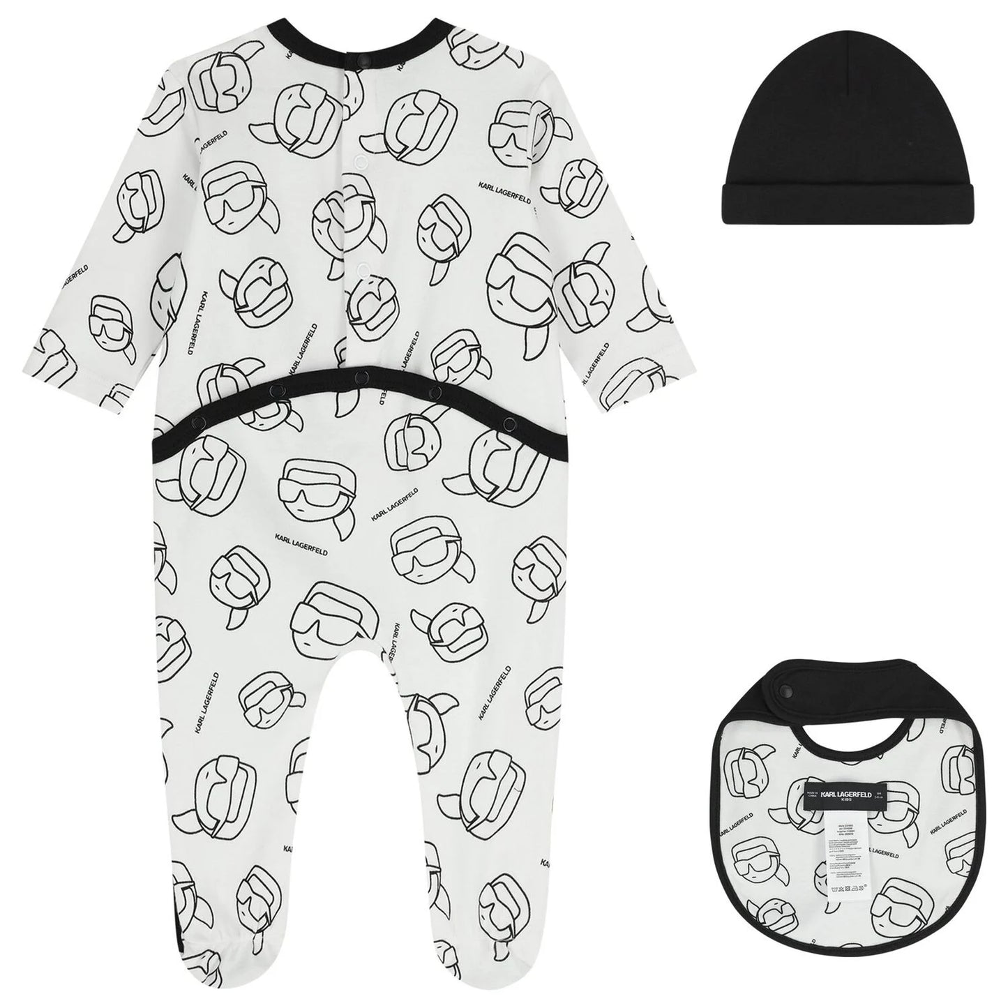 KARL LAGERFELD Baby Boys White & Black Ikonik Babygrow Gift Set