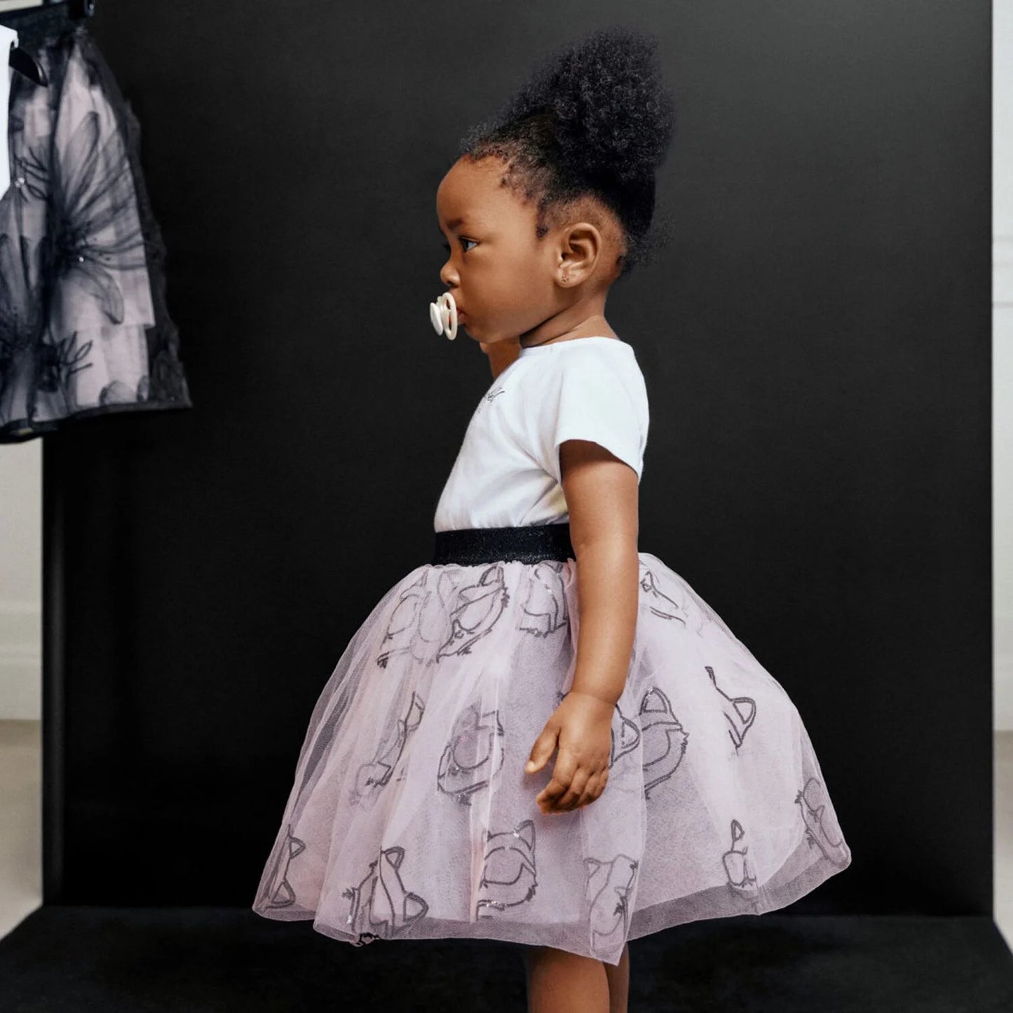 KARL LAGERFELD Girls White & Pink Tulle Choupette Skirt Set