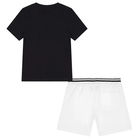 KARL LAGERFELD Boys Black & White Logo Shorts Set