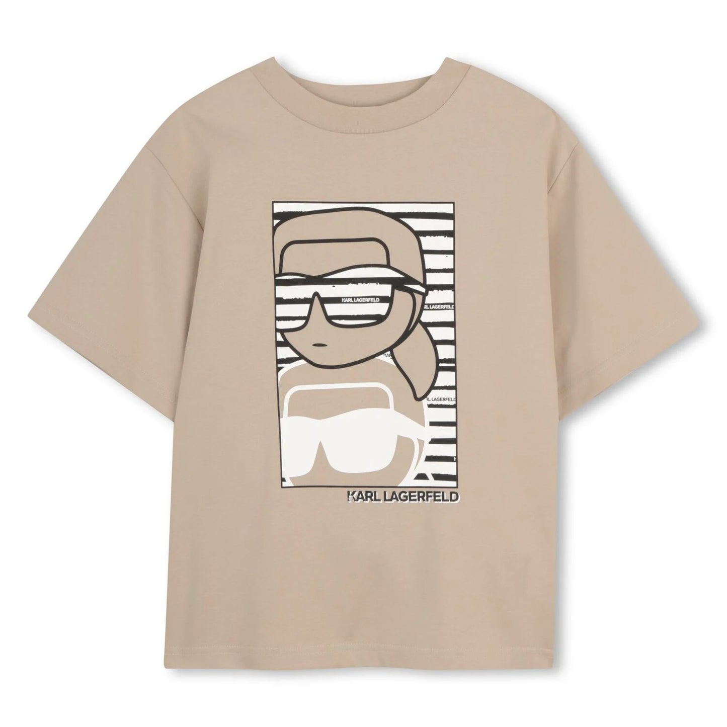KARL LAGERFELD Boys Beige Ikon Karl Logo T-Shirt
