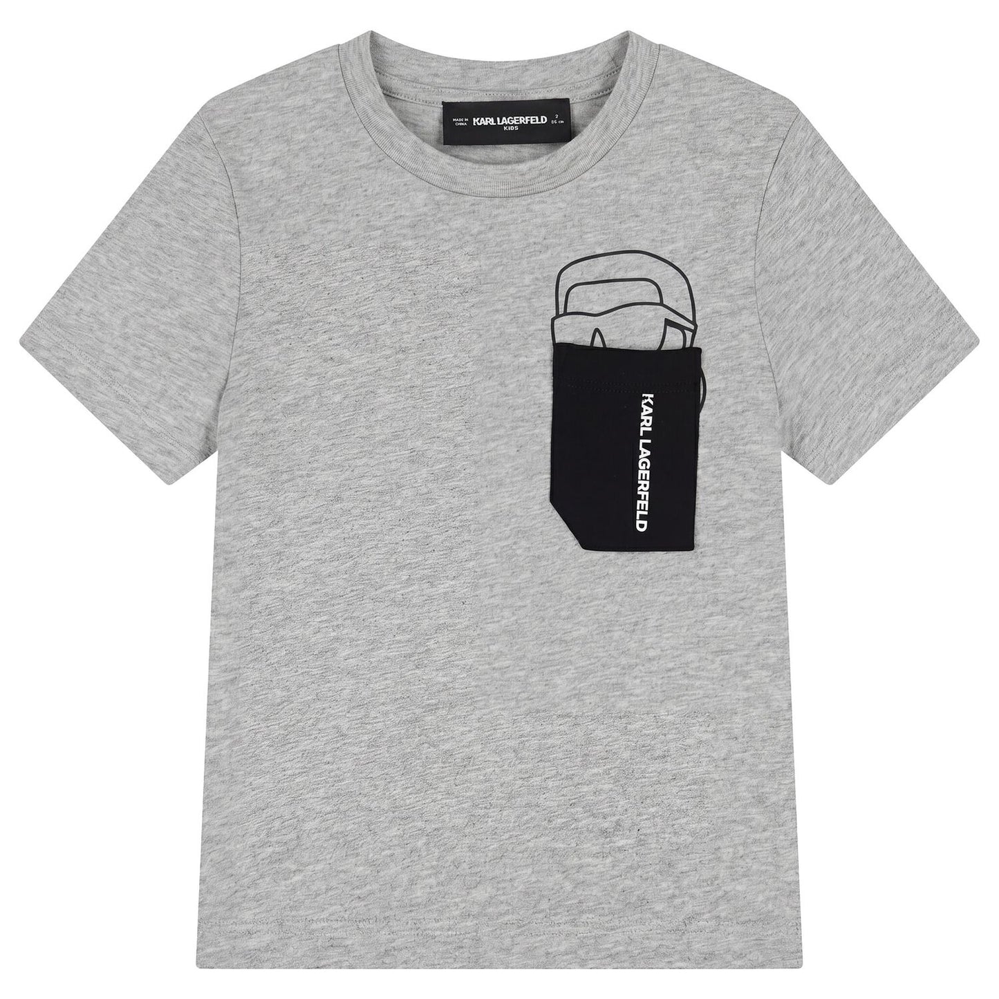 KARL LAGERFELD Boys Mini Me Grey Ikon Karl Logo T-Shirt