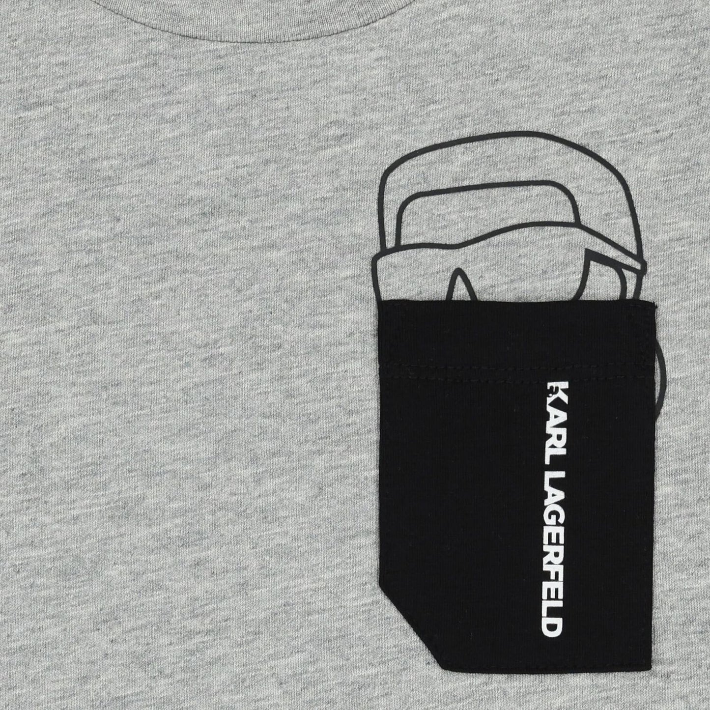 KARL LAGERFELD Boys Mini Me Grey Ikon Karl Logo T-Shirt