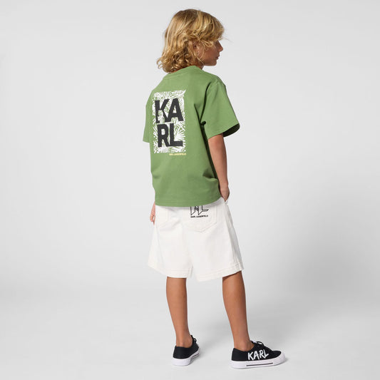 KARL LAGERFELD Boys Green Logo T-Shirt